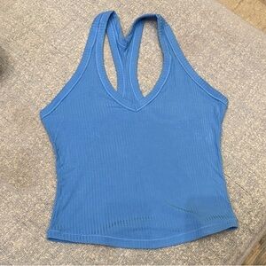 Athleta Blue Ribbed Tank Top